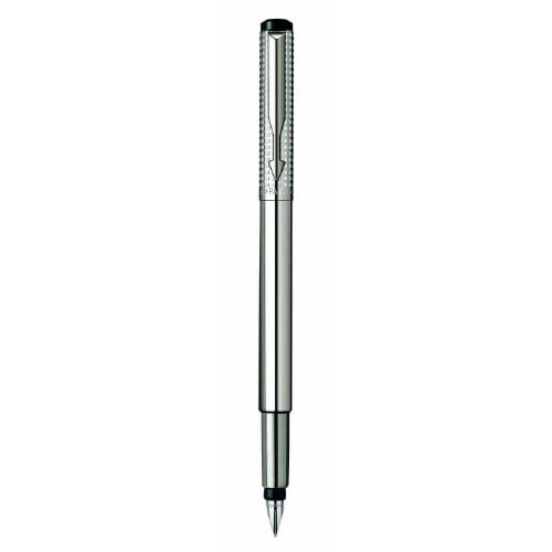 Parker Vector Premium Classic Stainless Steel Chiselled Fountain Pen Medium 